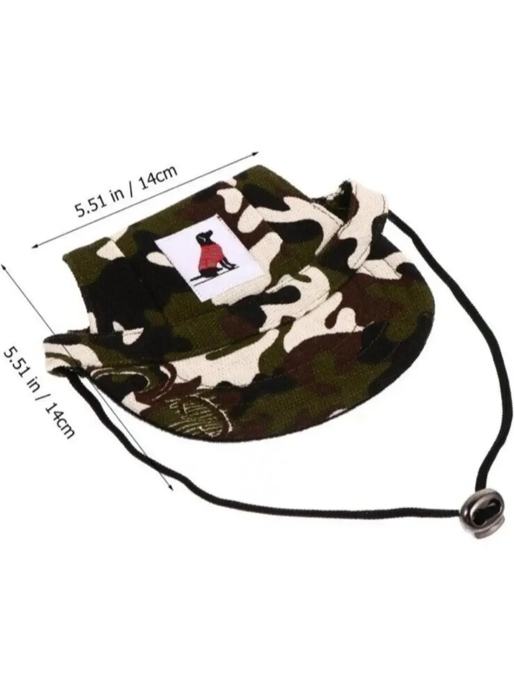 Camouflage Dog Hat Green/Brown Outdoor Hunting Sun Cap for Dogs w Ear Holes New